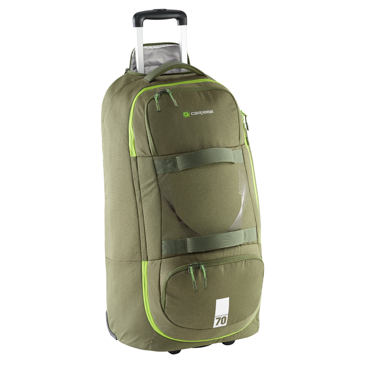 Caribee Adventure 70L Hybrid wheel backpack luggage Olive