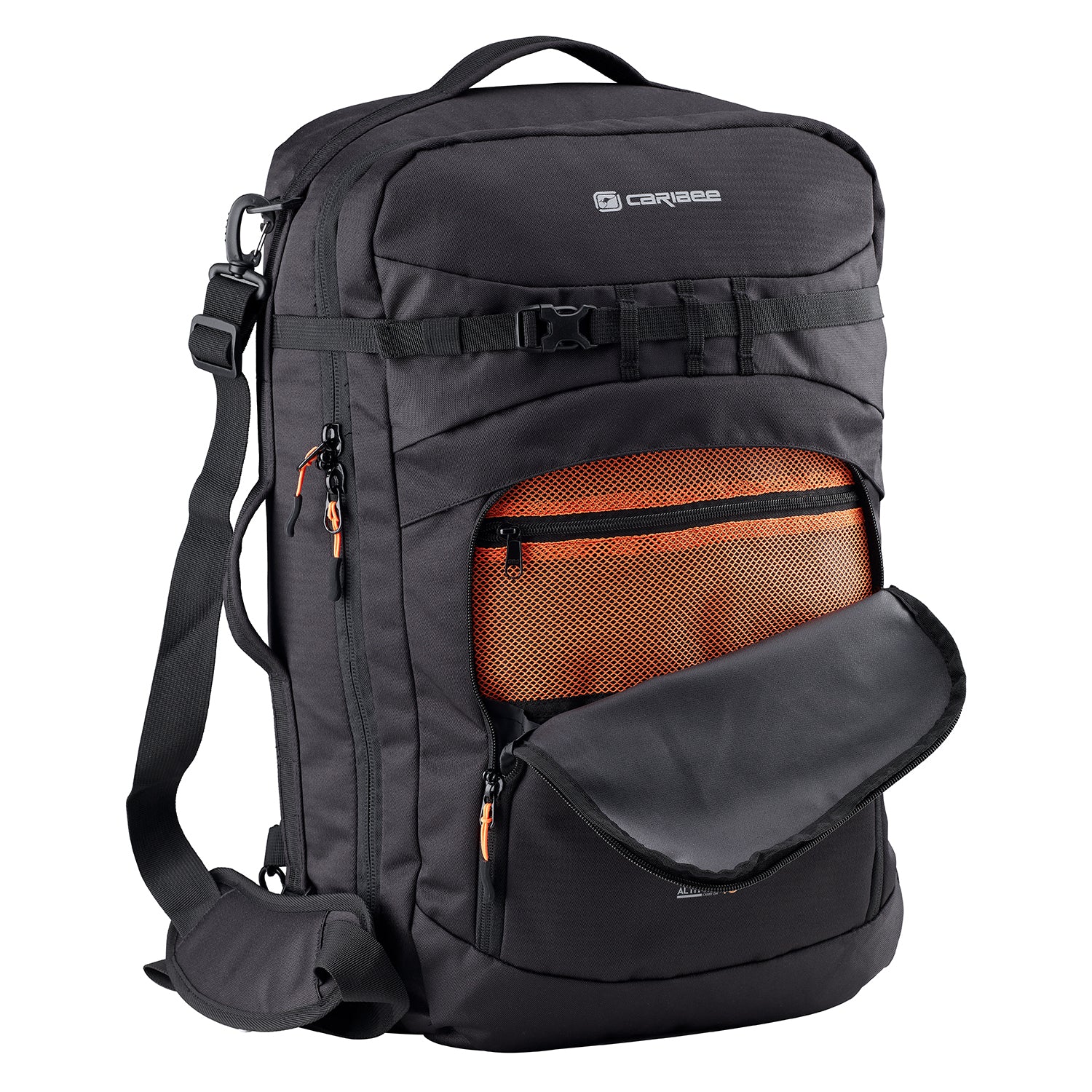 Caribee Altitude 40 Carry on Bag Black front pocket