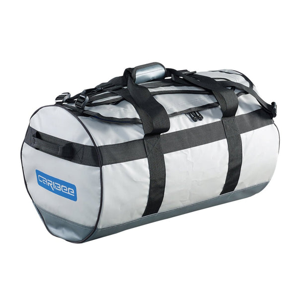 Caribee Kokoda 90L tarpaulin barrel bag grey