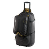 Black rolling suitcase with visible Caribee brand logo on a white background