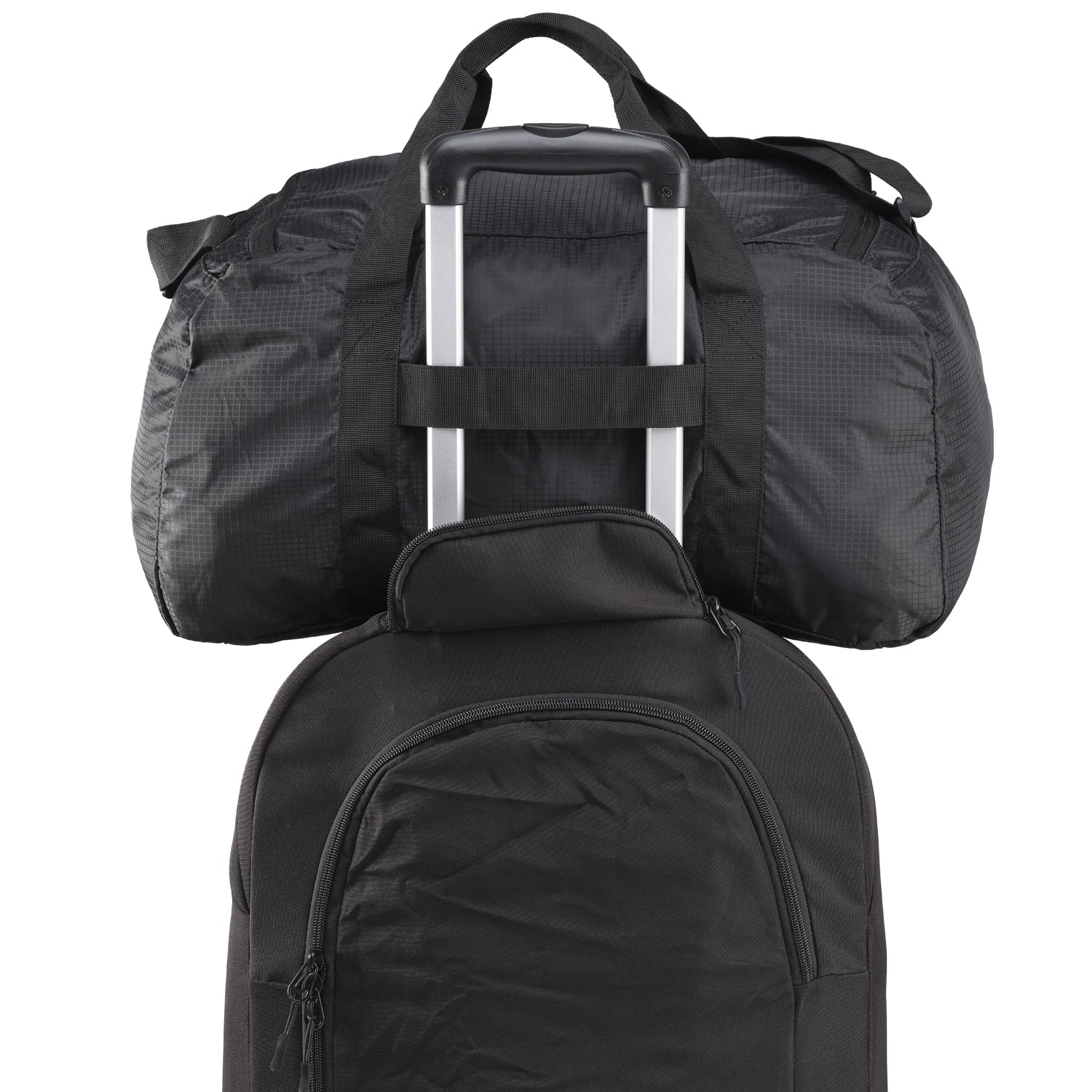 Caribee Folding 37L Duffle Bag luggage trolley pass through zoom