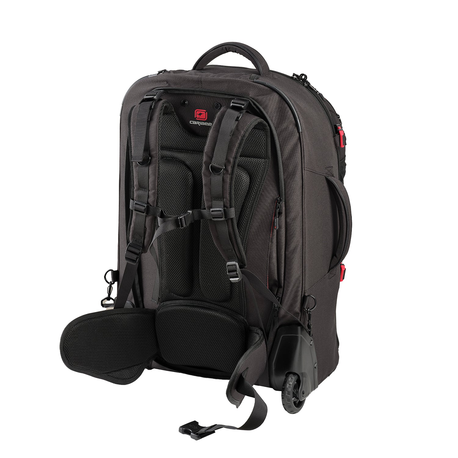 Caribee Sky Master 70L III wheel travel backpack concealable harness system 5