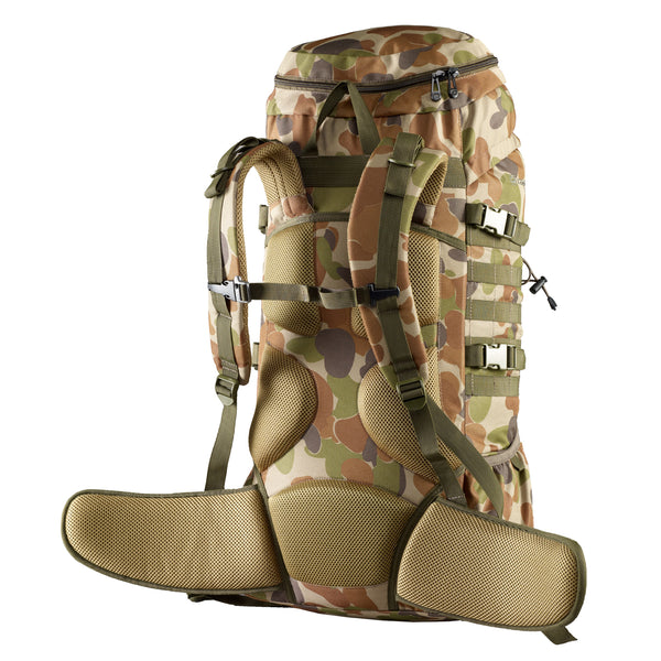 Caribee Cadet 65L rucksack in Auscam harness