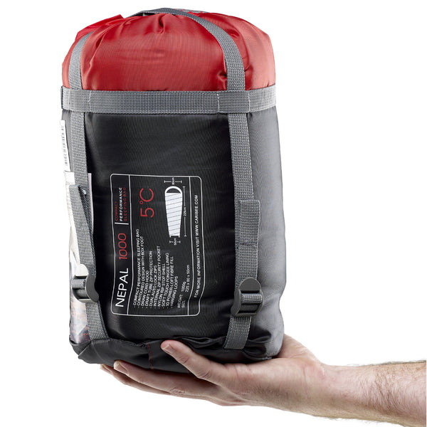 Caribee Nepal 1000 Compact Travel Sleeping Bag Stuff Sack