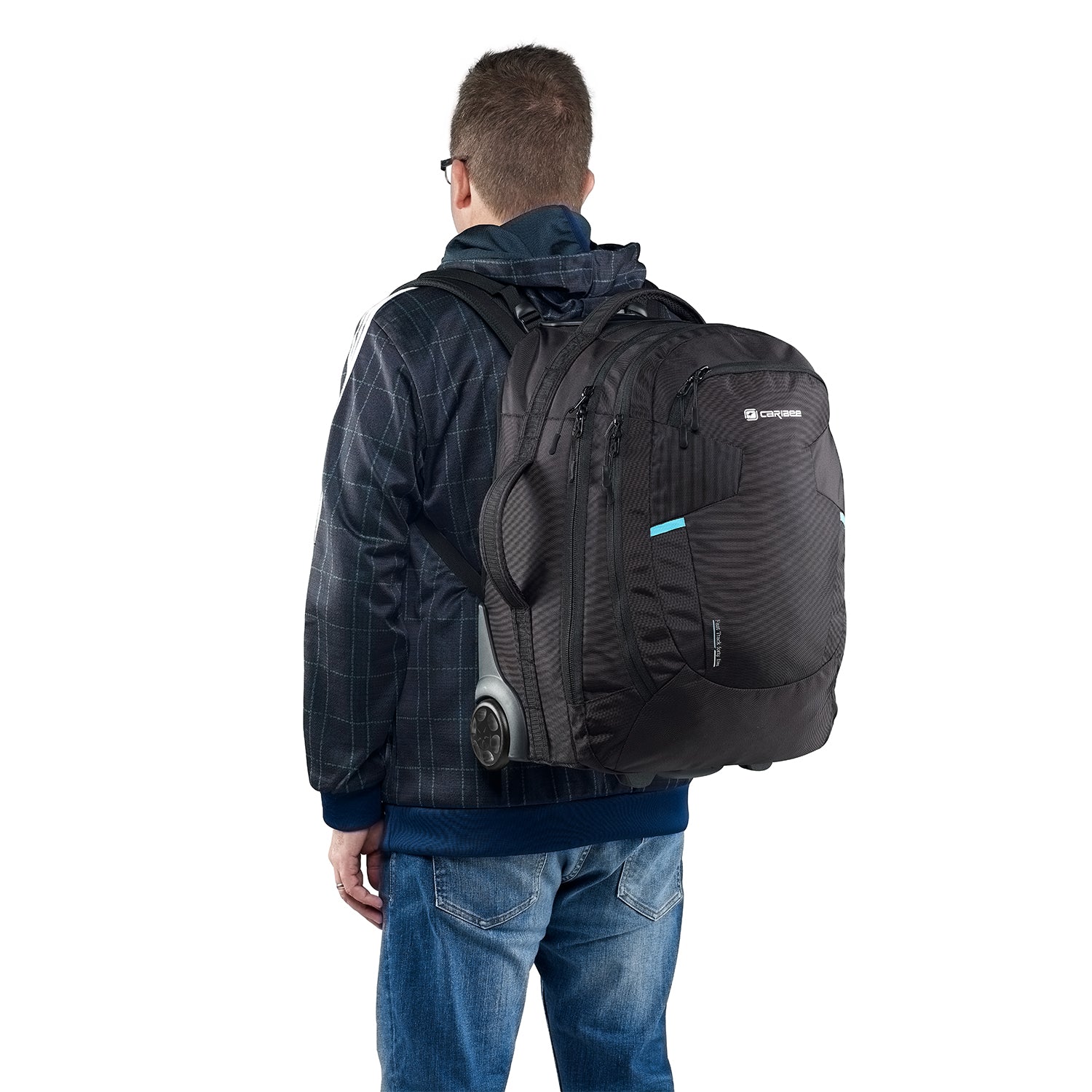 Stratos Hybrid 42L wheel aboard backpack