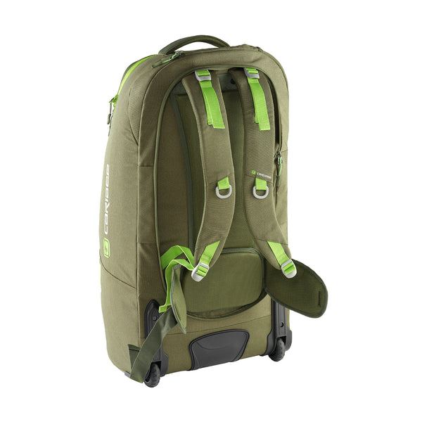 Caribee Adventure 70L Hybrid wheel backpack Olive harness