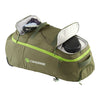 Caribee Adventure 70L Hybrid wheel backpack Olive front pockets