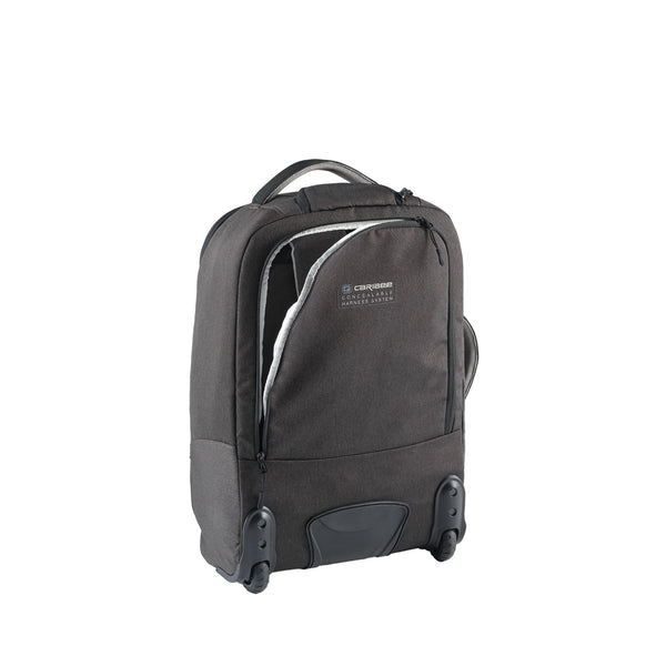Caribee Adventure 40 Hybrid wheel aboard bag opening rear shoulder strap pocket