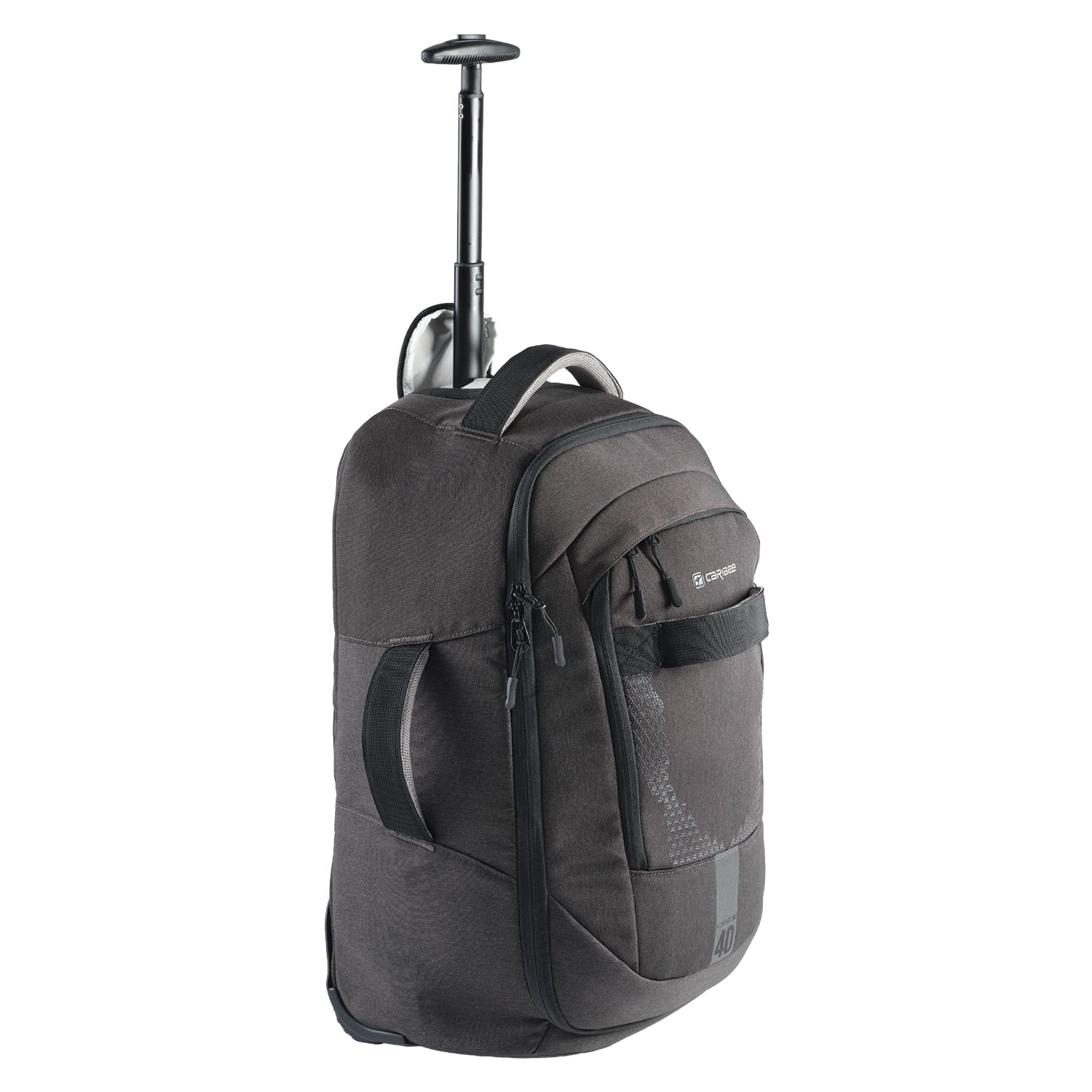 Caribee Adventure 40 Hybrid wheel aboard bag side view carry handle