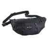 multi pocket waist bag in black colour on white background