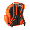 Orange safety backpack with backpack straps on a white background
