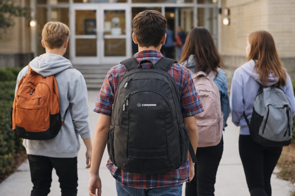 Caribee Nile 30L backpack with modern design and padded laptop sleeve