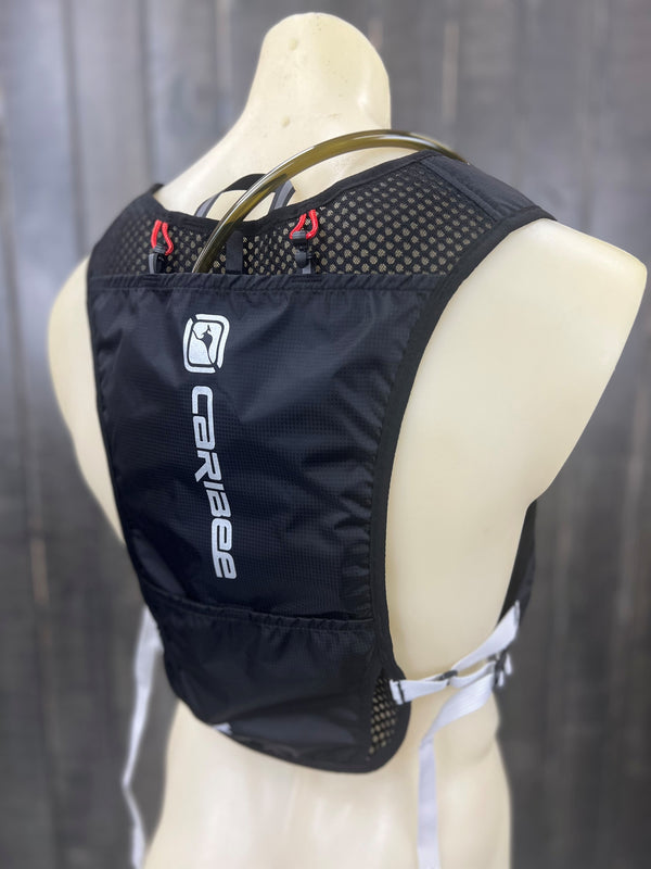 Slim line and fully adjustable hydration running vest black