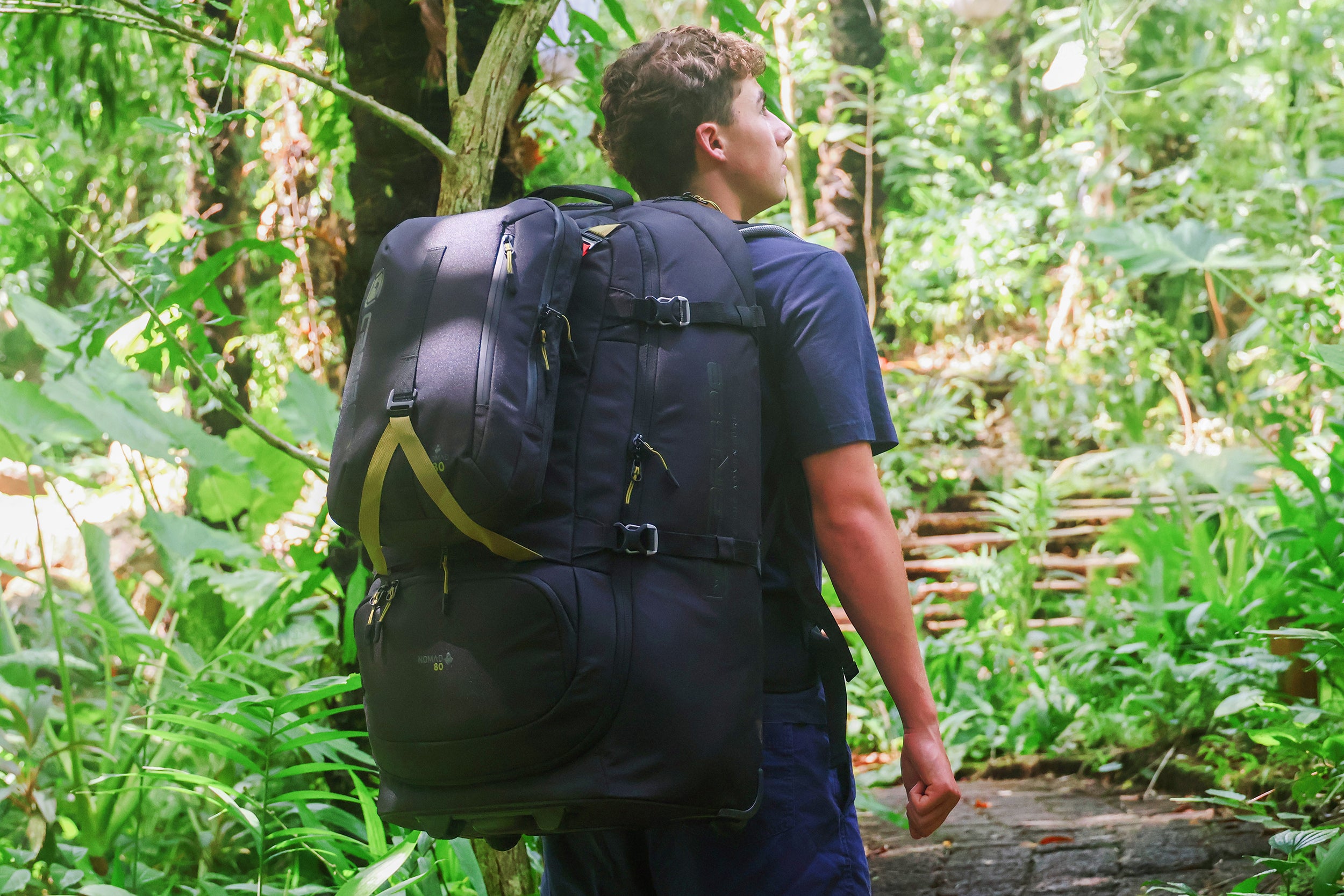 Caribee Nomad 80L RPET wheel travel backpack