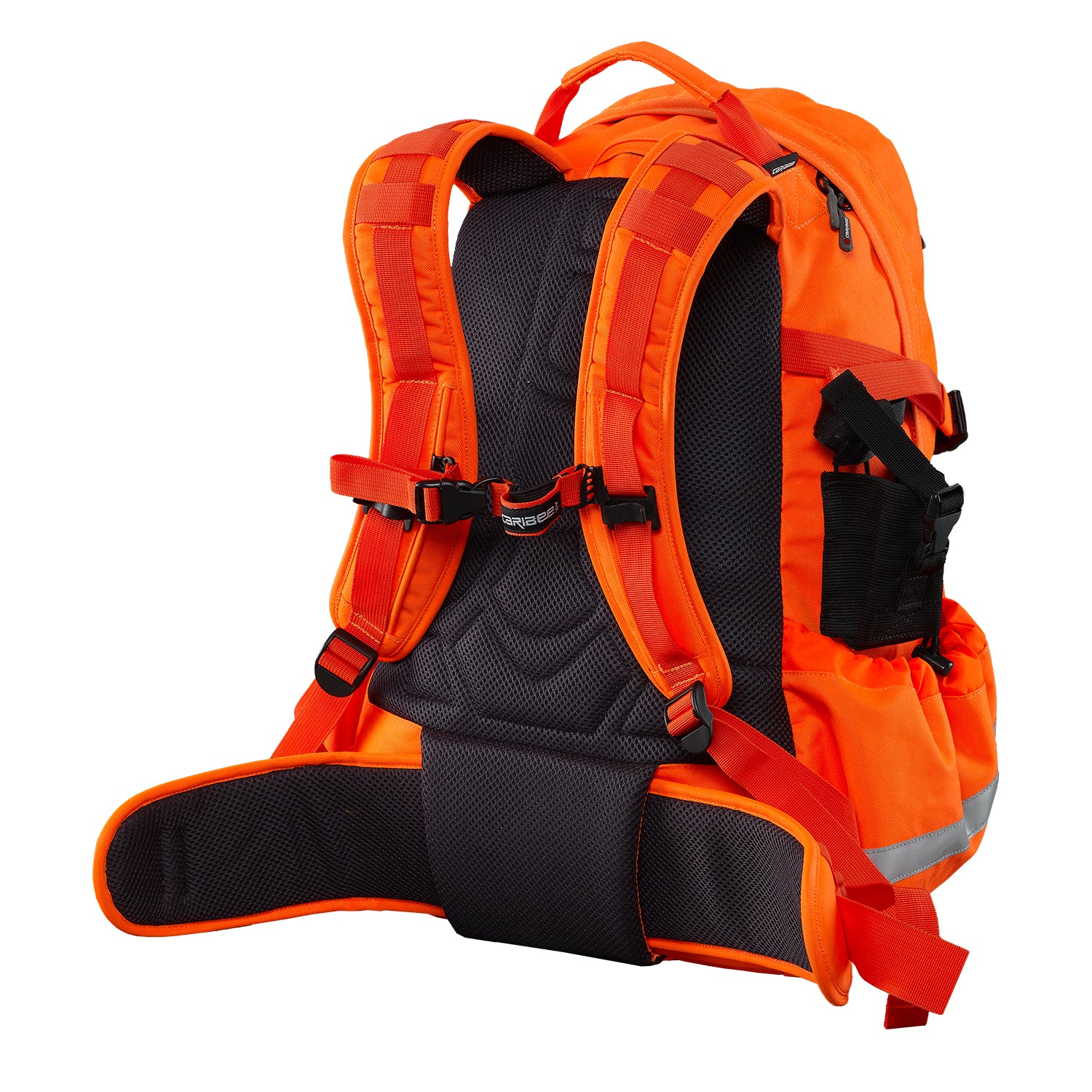 Caribee Mineral King 32L high visibility orange backpack harness