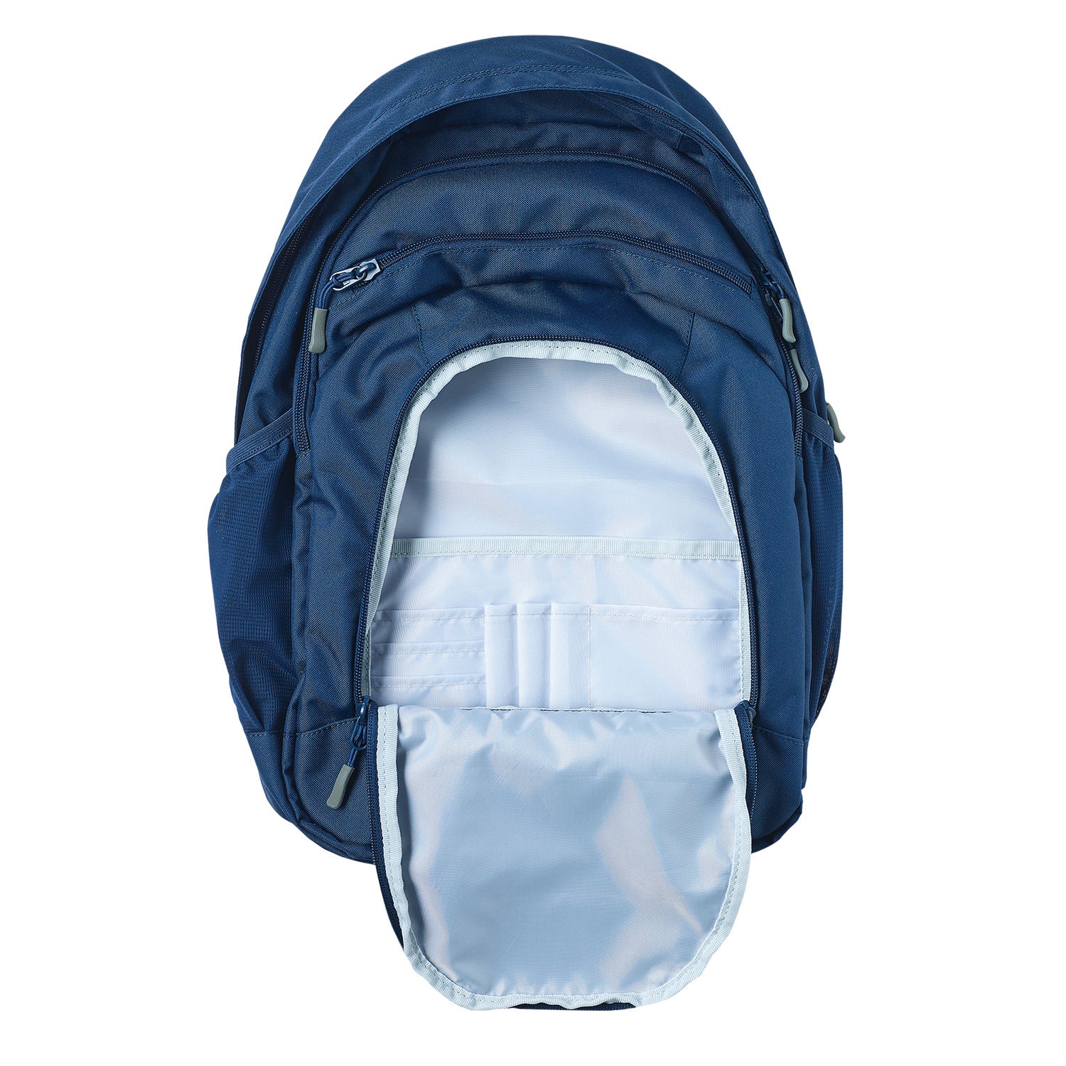 Caribee Rhine 35L Backpack Navy front pocket open