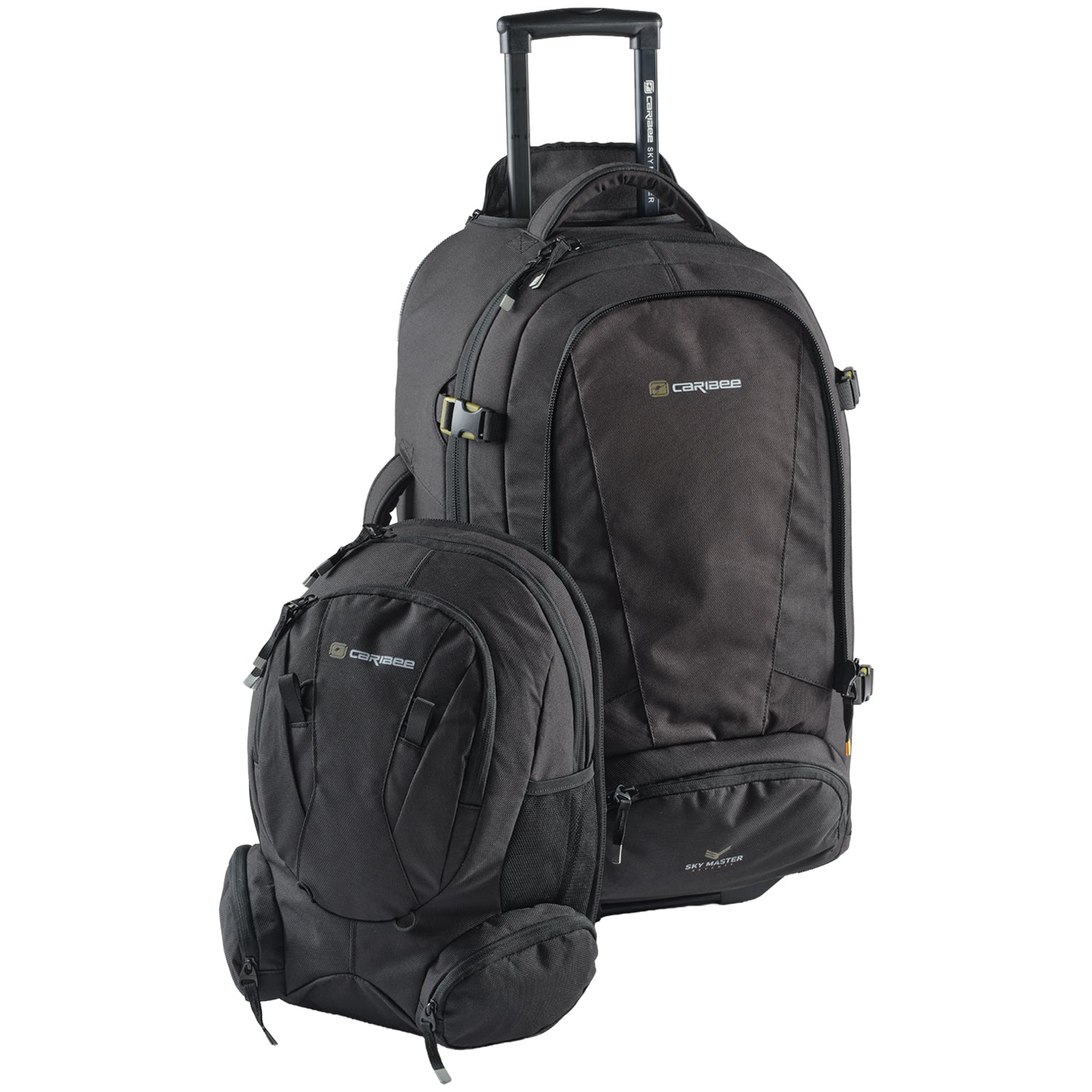Caribee Sky Master 70 IV Black with daypack off