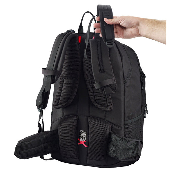 Caribee College 40L backpack's adjustable harness system method