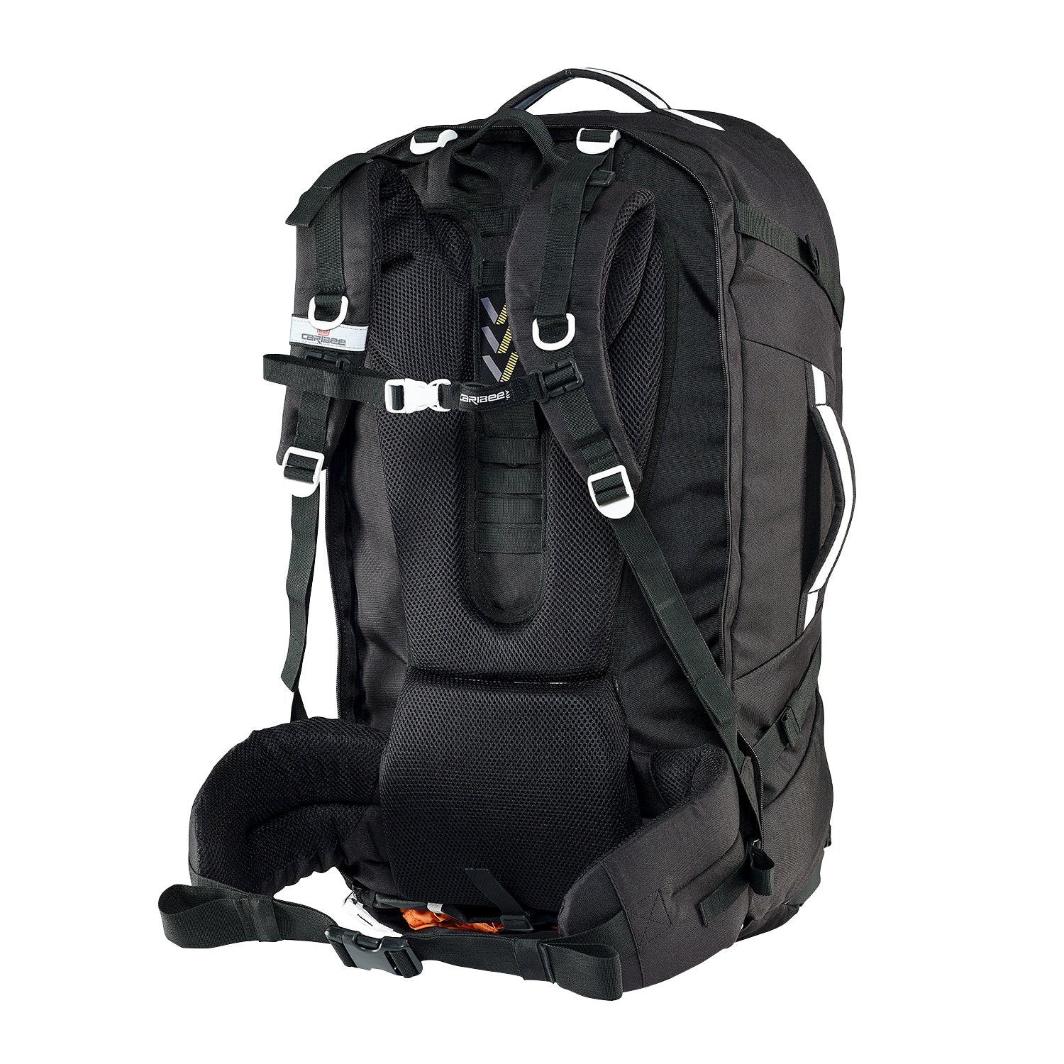 Caribee Journey 65L travel pack black harness