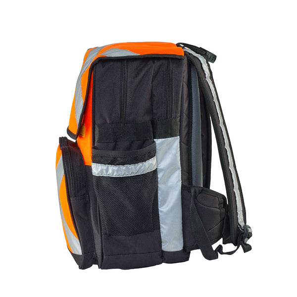 Caribee Pilbara safety backpack orange side view